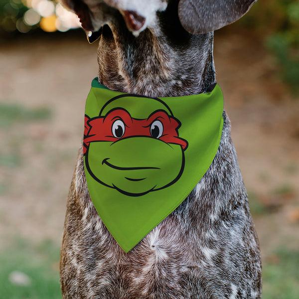 Buckle-Down Pet Bandana - Ninja Turtles Raphael Face And Turtle Shell Character Close-Up Green