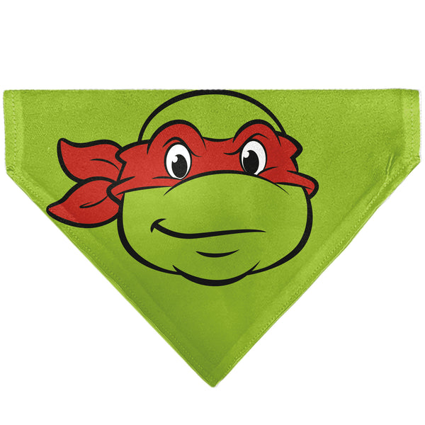 Buckle-Down Pet Bandana - Ninja Turtles Raphael Face and Turtle Shell Character Close-Up Green