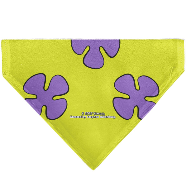 Buckle-Down Pet Bandana - Patrick Star Shorts Flower Icon Green/Lavender