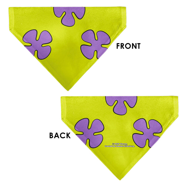 Buckle-Down Pet Bandana - Patrick Star Shorts Flower Icon Green/Lavender