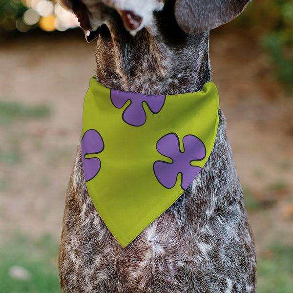 Buckle-Down Pet Bandana - Patrick Star Shorts Flower Icon Green/Lavender