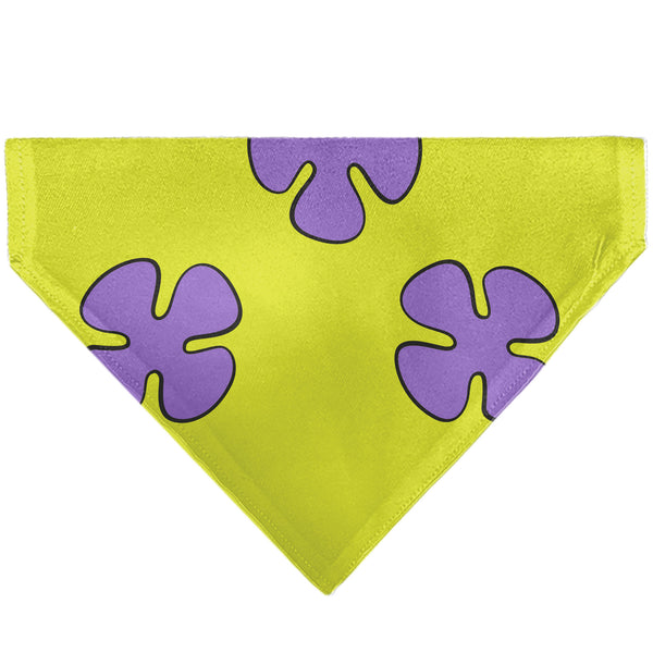 Buckle-Down Pet Bandana - Patrick Star Shorts Flower Icon Green/Lavender