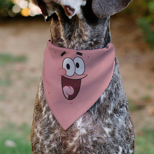 Buckle-Down Pet Bandana - PATRICK Star Smiling Face Close-Up And Text Pinks/Reds