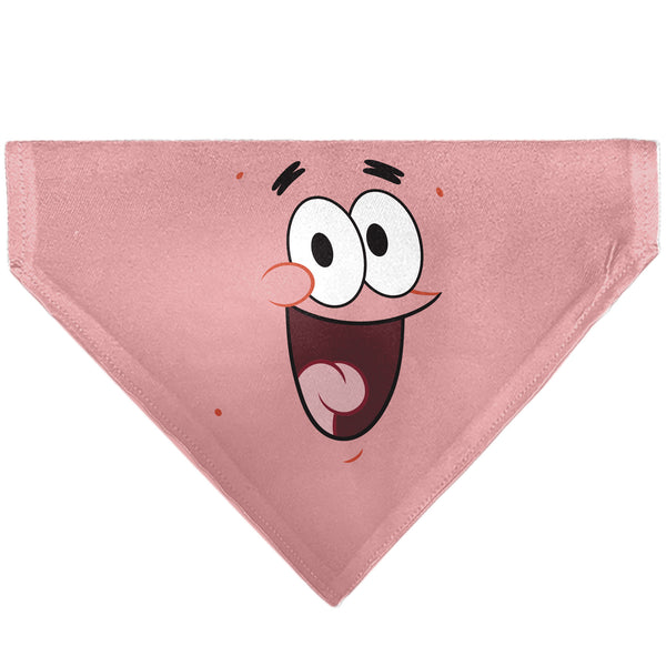 Buckle-Down Pet Bandana - PATRICK Star Smiling Face Close-Up and Text Pinks/Reds