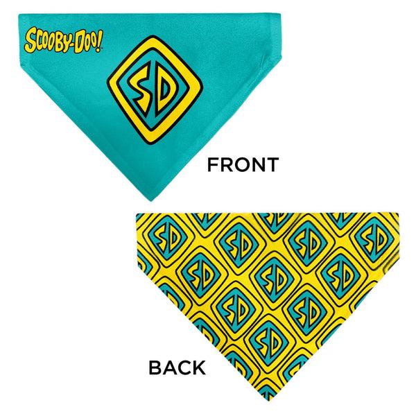 Buckle-Down Pet Bandana - Scooby Doo Logo Centered And Collage Blue/Yellow