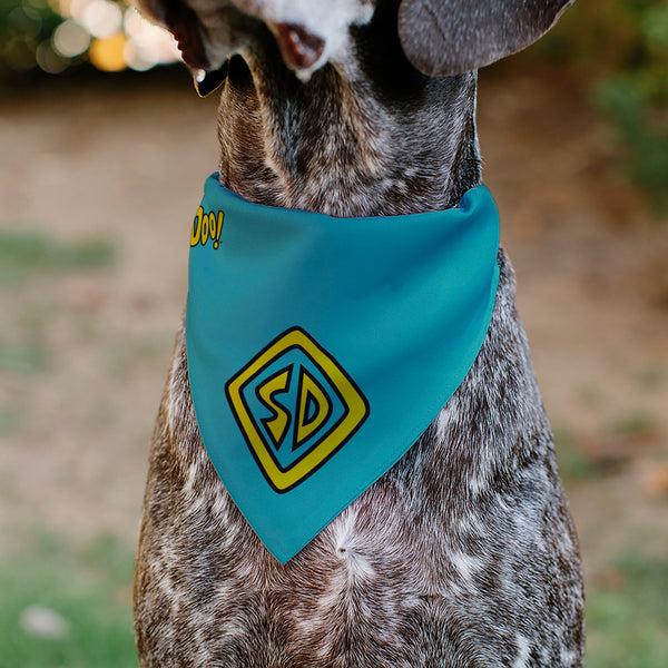 Buckle-Down Pet Bandana - Scooby Doo Logo Centered And Collage Blue/Yellow