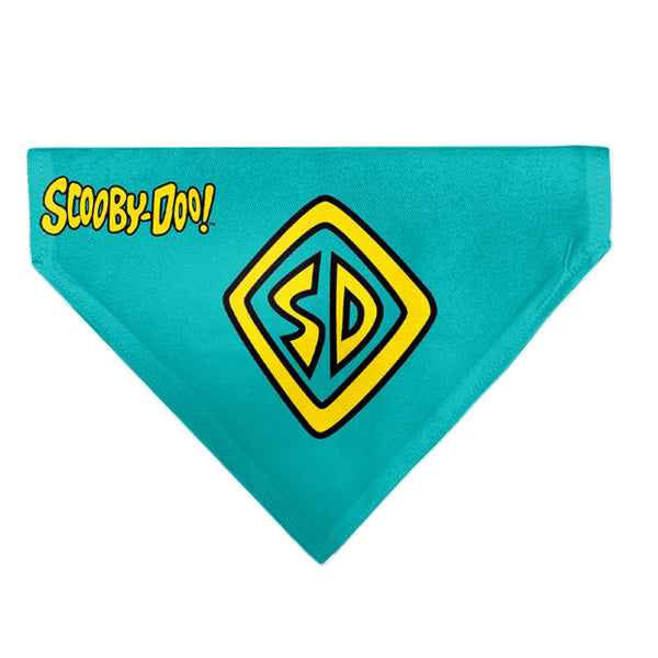 Buckle-Down Pet Bandana - Scooby Doo Logo Centered and Collage Blue/Yellow