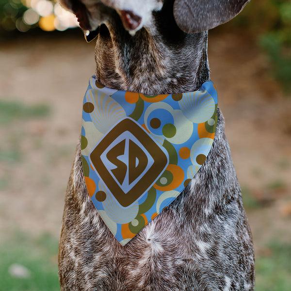 Buckle-Down Pet Bandana - Scooby Doo SD Dog Tag Retro Dots Multi Color