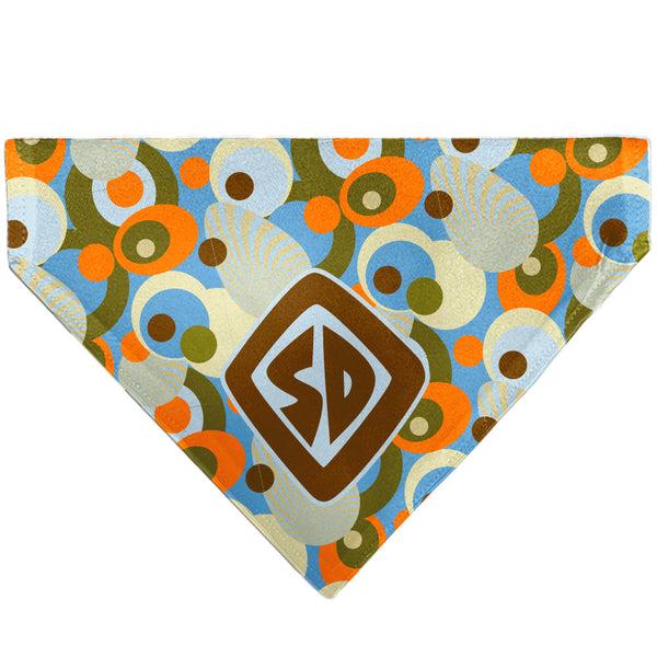 Buckle-Down Pet Bandana - Scooby Doo SD Dog Tag Retro Dots Multi Color