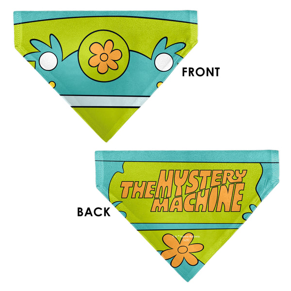 Buckle-Down Pet Bandana - Scooby Doo THE MYSTERY MACHINE Logo Blues/Yellow/Orange