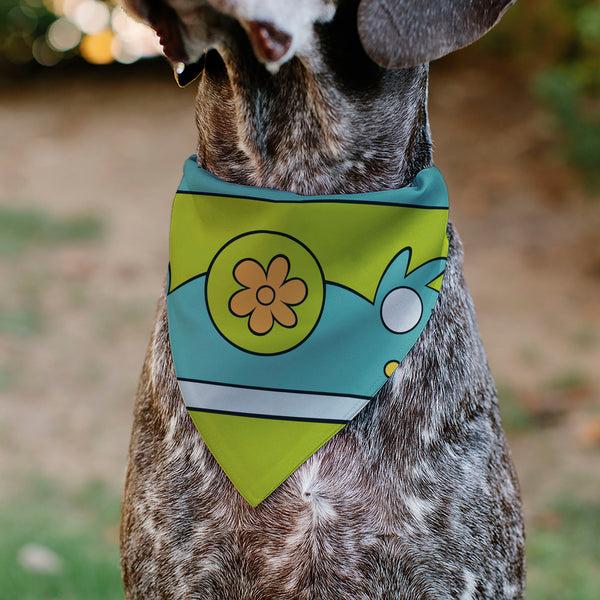 Buckle-Down Pet Bandana - Scooby Doo THE MYSTERY MACHINE Logo Blues/Yellow/Orange