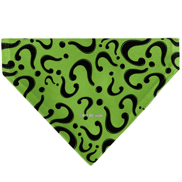 Buckle-Down Pet Bandana - The Riddler Question Mark Logo Scattered Green/Black