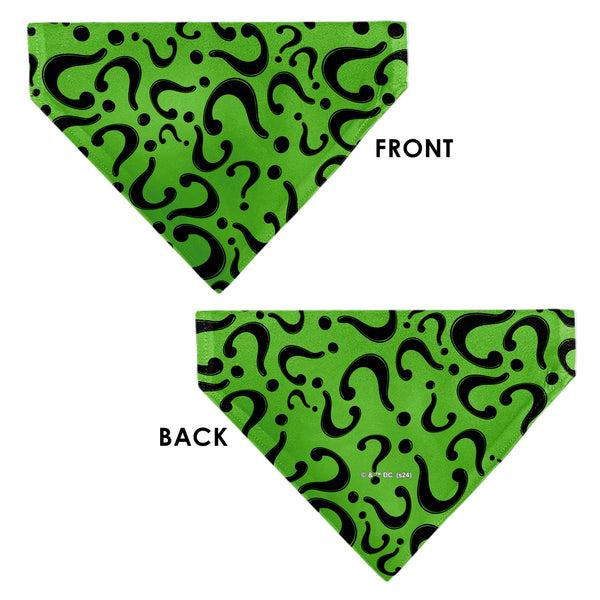 Buckle-Down Pet Bandana - The Riddler Question Mark Logo Scattered Green/Black