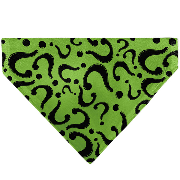 Buckle-Down Pet Bandana - The Riddler Question Mark Logo Scattered Green/Black