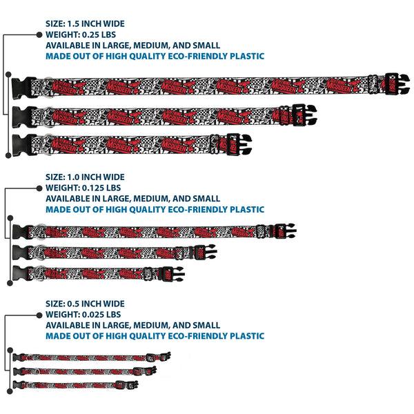 Buckle-Down Plastic Clip Collar - Cars Lightning McQueen Racing Collage White/Black/Red