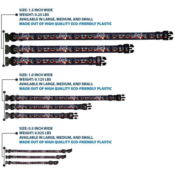 Buckle-Down Plastic Clip Collar - Grateful Dead Dave's Picks Skeleton Americana Bonus Art