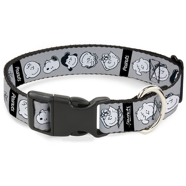 Buckle-Down Plastic Clip Collar - Peanuts Gang Expressions Gray/Black/White Buckle-Down Plastic Clip Collar - Peanuts Gang Expressions Gray/Black/White