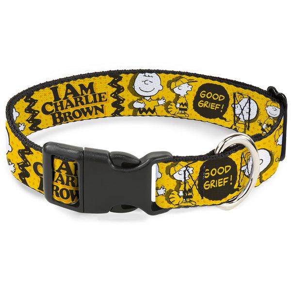 Buckle-Down Plastic Clip Collar - Peanuts I AM CHARLIE BROWN Poses and Zig Zag Stripe Yellows/Black Buckle-Down Plastic Clip Collar - Peanuts I AM CHARLIE BROWN Poses and Zig Zag Stripe Yellows/Black