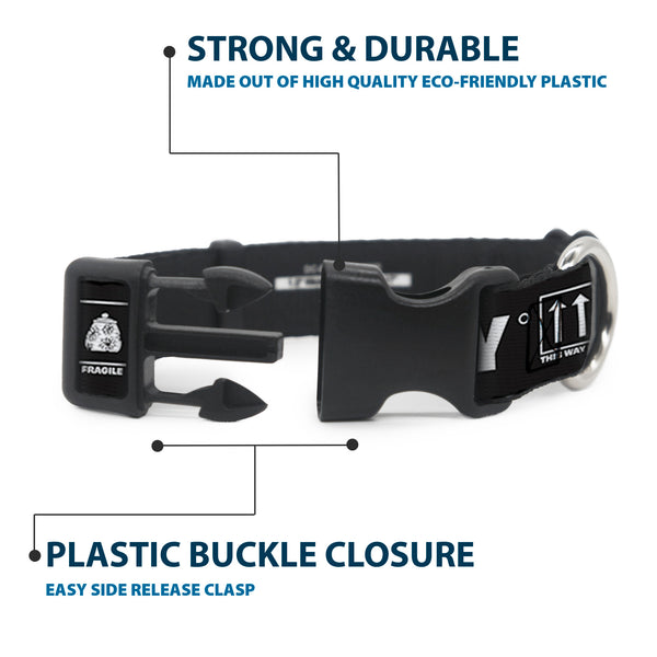 Buckle-Down Plastic Clip Collar - Peanuts SNOOPY Care Symbols 100% ORIGINAL Black/White