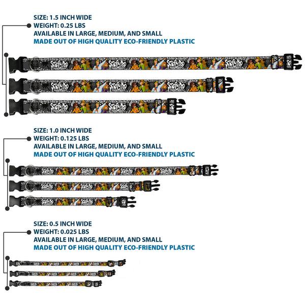Buckle-Down Plastic Clip Collar - SCOOBY DOO Group Pose/Bones