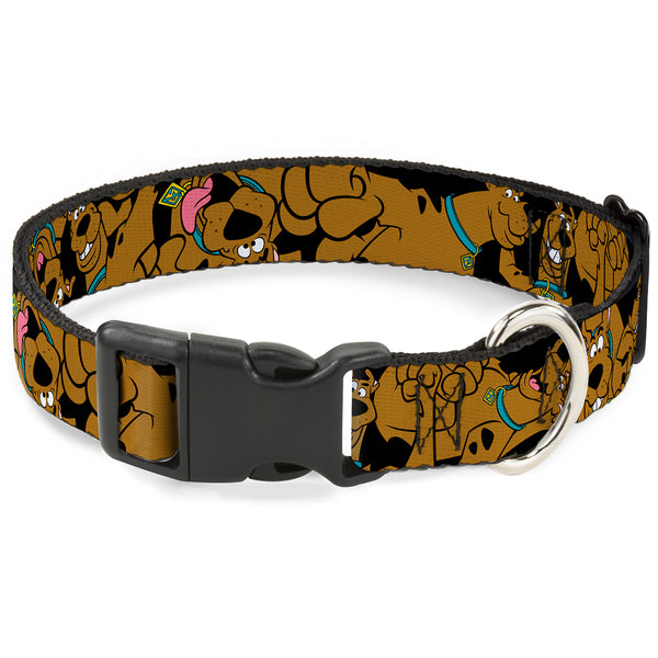 Buckle-Down Plastic Clip Collar - Scooby Doo Stacked CLOSE-UP Black