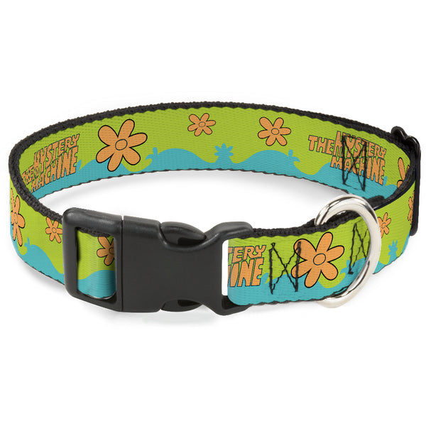 Buckle-Down Plastic Clip Collar - Scooby Doo THE MYSTERY MACHINE Paint Job Green/Aqua/Orange