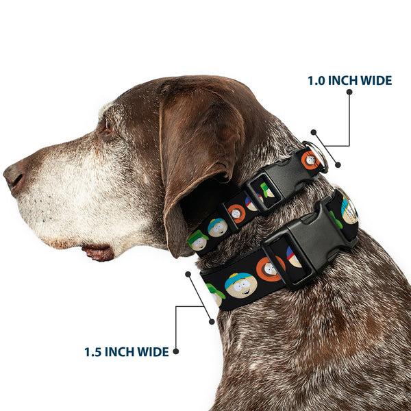 Buckle-Down Plastic Clip Collar - South Park Boys Face Repeat Black