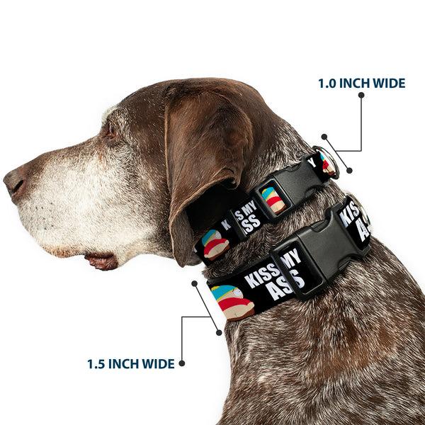 Buckle-Down Plastic Clip Collar - South Park Cartman Pants KISS MY ASS Pose Black/White