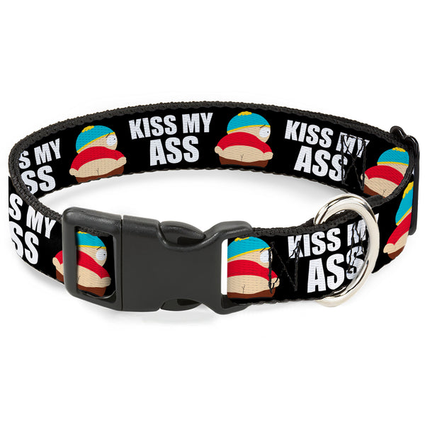Buckle-Down Plastic Clip Collar - South Park Cartman Pants KISS MY ASS Pose Black/White