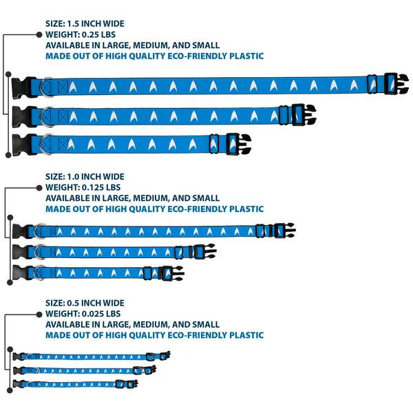 Buckle-Down Plastic Clip Collar - Star Trek Starfleet Insignia Blue/White