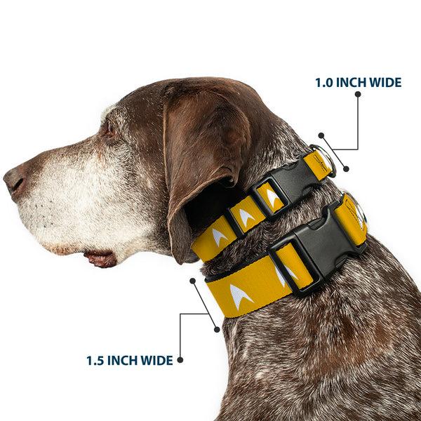 Buckle-Down Plastic Clip Collar - Star Trek Starfleet Insignia Golden Yellow/White