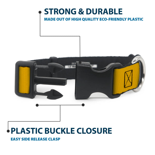Buckle-Down Plastic Clip Collar - Star Trek Starfleet Insignia Golden Yellow/White