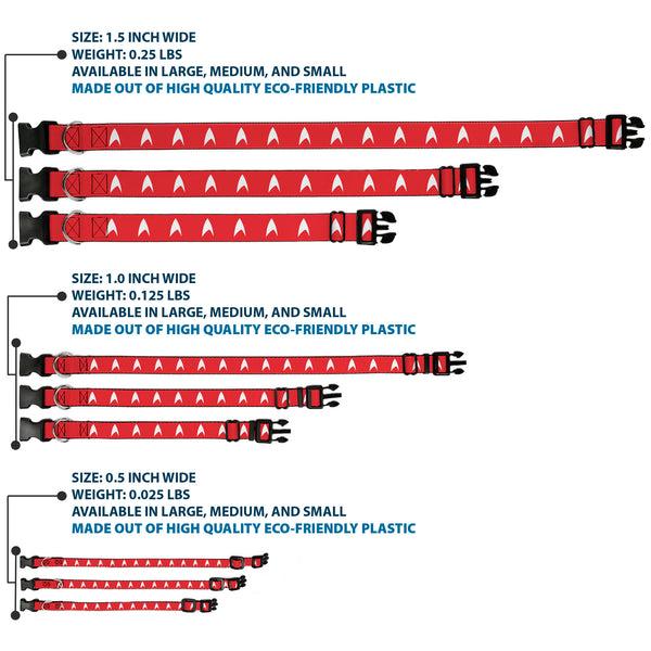 Buckle-Down Plastic Clip Collar - Star Trek Starfleet Insignia Red/White