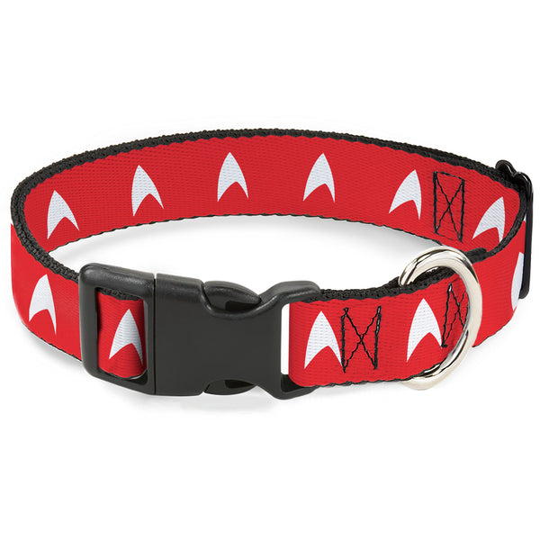 Buckle-Down Plastic Clip Collar - Star Trek Starfleet Insignia Red/White Buckle-Down Plastic Clip Collar - Star Trek Starfleet Insignia Red/White