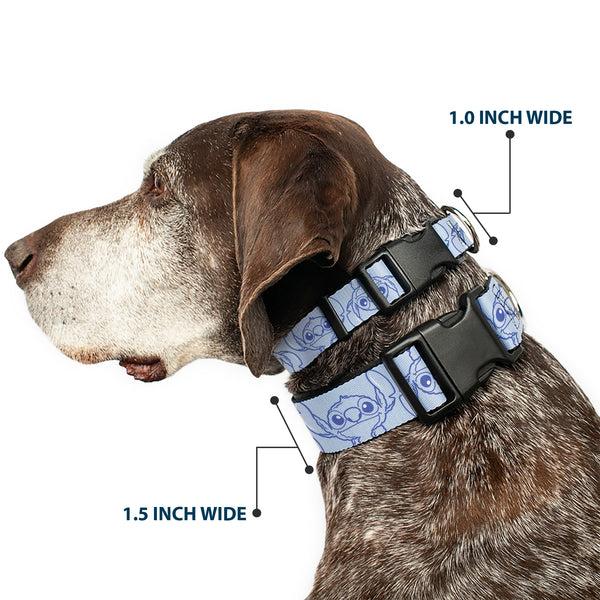 Buckle-Down Plastic Clip Collar - Stitch Pose Flip Light Blue/Blue