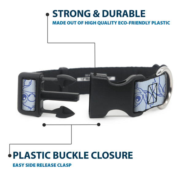 Buckle-Down Plastic Clip Collar - Stitch Pose Flip Light Blue/Blue