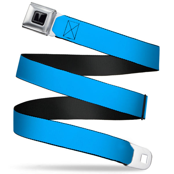 Buckle-Down Pontiac Seatbelt Belt - Baby Blue Webbing