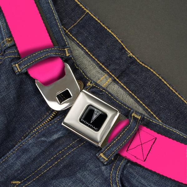 Buckle-Down Pontiac Seatbelt Belt - Neon Pink Webbing
