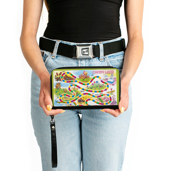 Buckle-Down PU Zip Around Wallet Rectangle - CANDY LAND Game Board Layout