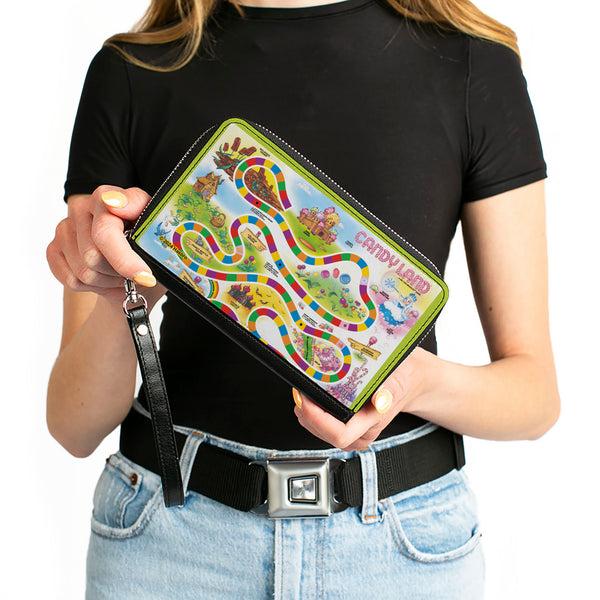 Buckle-Down PU Zip Around Wallet Rectangle - CANDY LAND Game Board Layout