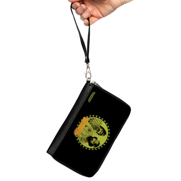 Buckle-Down PU Zip Around Wallet Rectangle - CHEECH & CHONG Next Movie Pose Black/Green/Orange