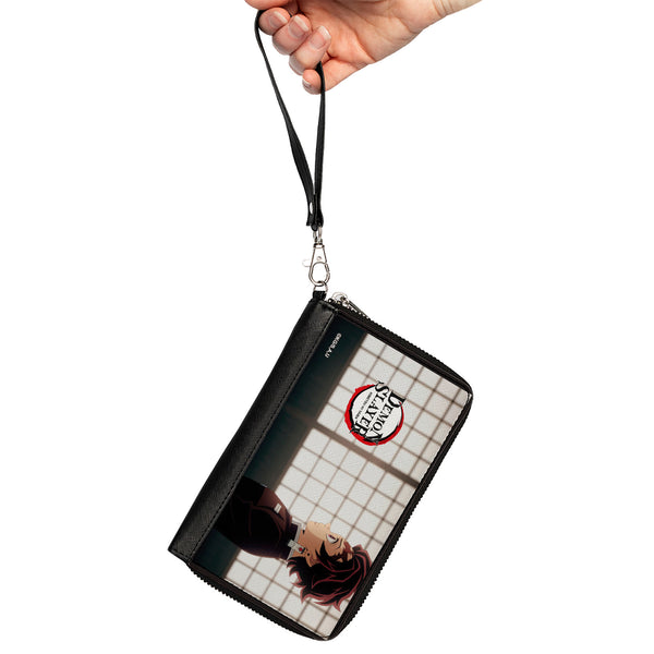 Buckle-Down PU Zip Around Wallet Rectangle - DEMON SLAYER Tanjiro Kamado Profile Pose And Title Logo