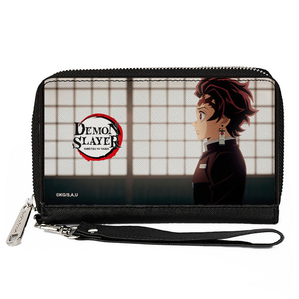 Buckle-Down PU Zip Around Wallet Rectangle - DEMON SLAYER Tanjiro Kamado Profile Pose and Title Logo Buckle-Down PU Zip Around Wallet Rectangle - DEMON SLAYER Tanjiro Kamado Profile Pose and Title Logo