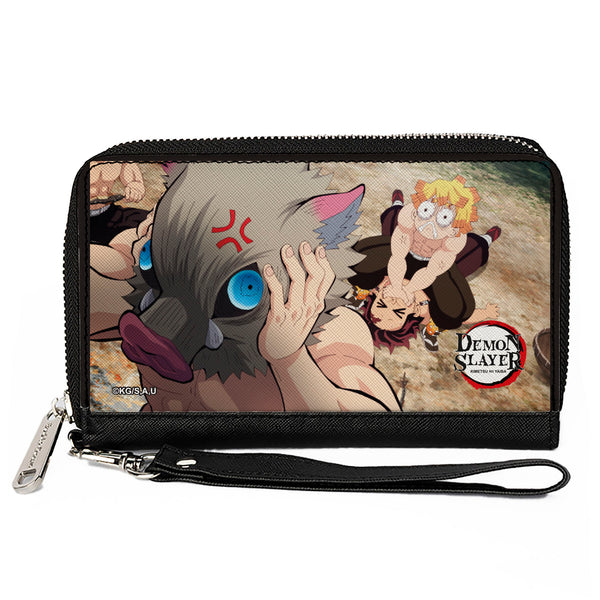 Buckle-Down PU Zip Around Wallet Rectangle - DEMON SLAYER Three Character Scene and Title Logo Buckle-Down PU Zip Around Wallet Rectangle - DEMON SLAYER Three Character Scene and Title Logo