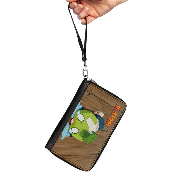 Buckle-Down PU Zip Around Wallet Rectangle - DR. STONE Suika Crying Pose And Title Logo Browns
