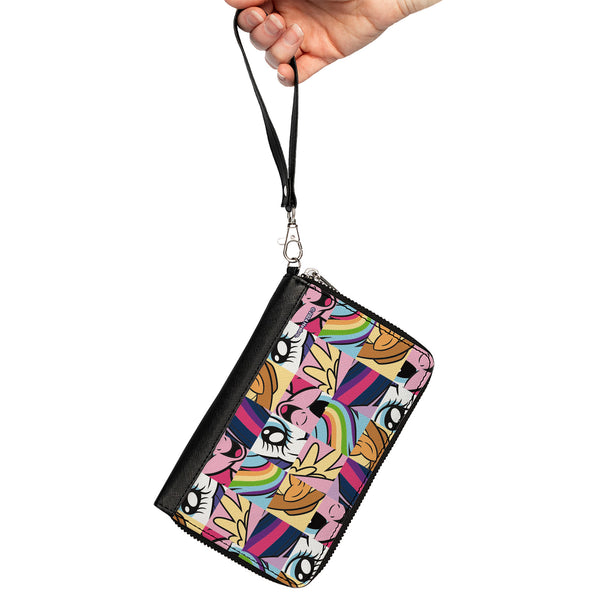 Buckle-Down PU Zip Around Wallet Rectangle - My Little Pony Friendship Is Magic Close-Up Blocks Collage