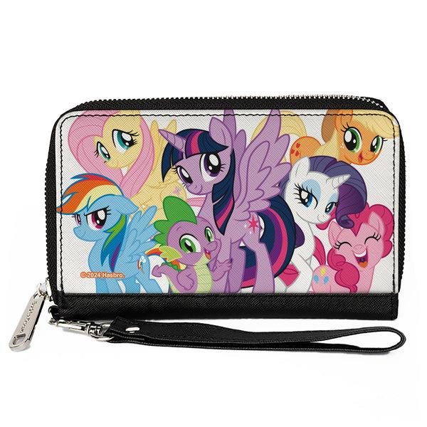 Buckle-Down PU Zip Around Wallet Rectangle - My Little Pony Mane Six and Spike Group Pose White