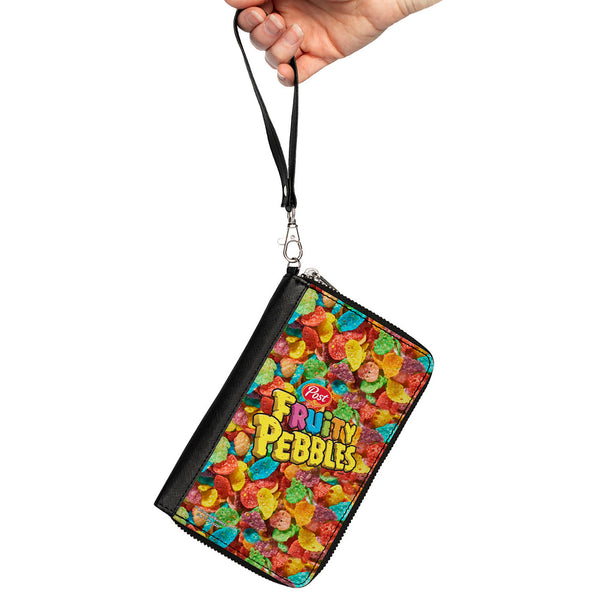 Buckle-Down PU Zip Around Wallet Rectangle - POST FRUITY PEBBLES Logo And Vivid Cereal Multi Color