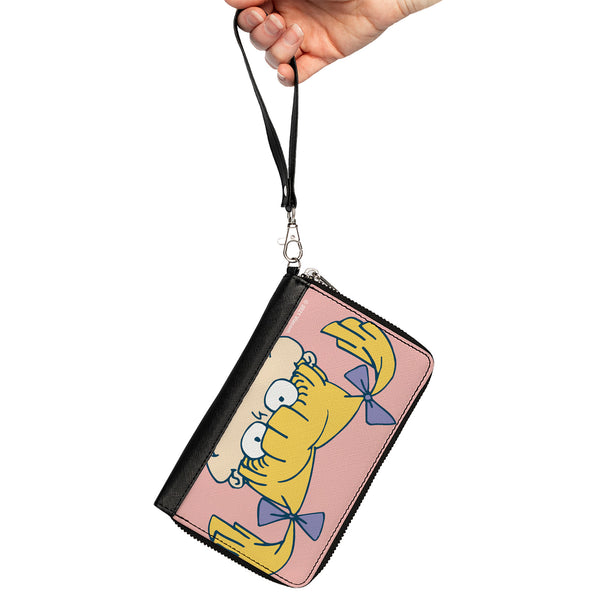 Buckle-Down PU Zip Around Wallet Rectangle - Rugrats Angelica Face CLOSE-UP Pink