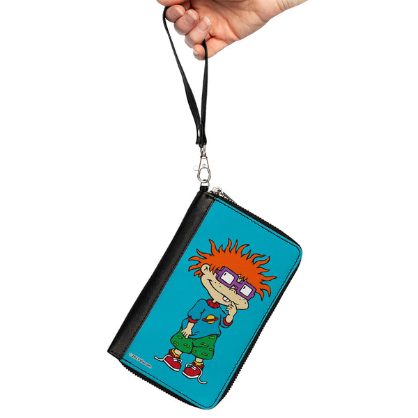 Buckle-Down PU Zip Around Wallet Rectangle - Rugrats Chuckie Pose Blue